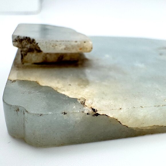 Hand-Carved Jade Scenic Landscape Design Rectangular Antique Plaque - Picture 7 of 11